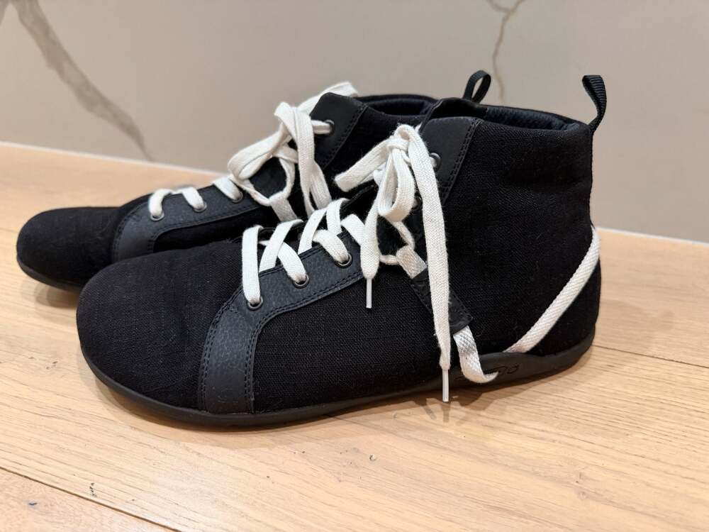 Xero Shoes Toronto Men's Lightweight High-Top Hemp Canvas Casual Sneaker Black